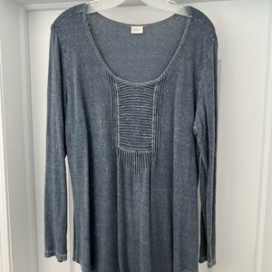 Faded blue distressed top